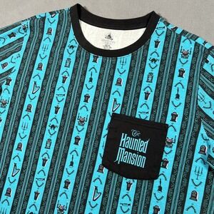 Disney The Haunted Mansion Glow in The Dark Pocket T-Shirt XL Blue Black AOP